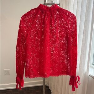 MARCIANO GUESS Red Lace Blouse
